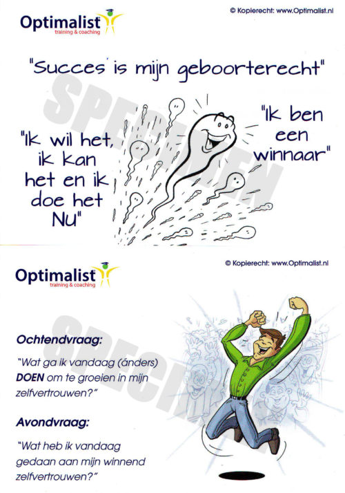 Zelfvertrouwen affirmatie postcard